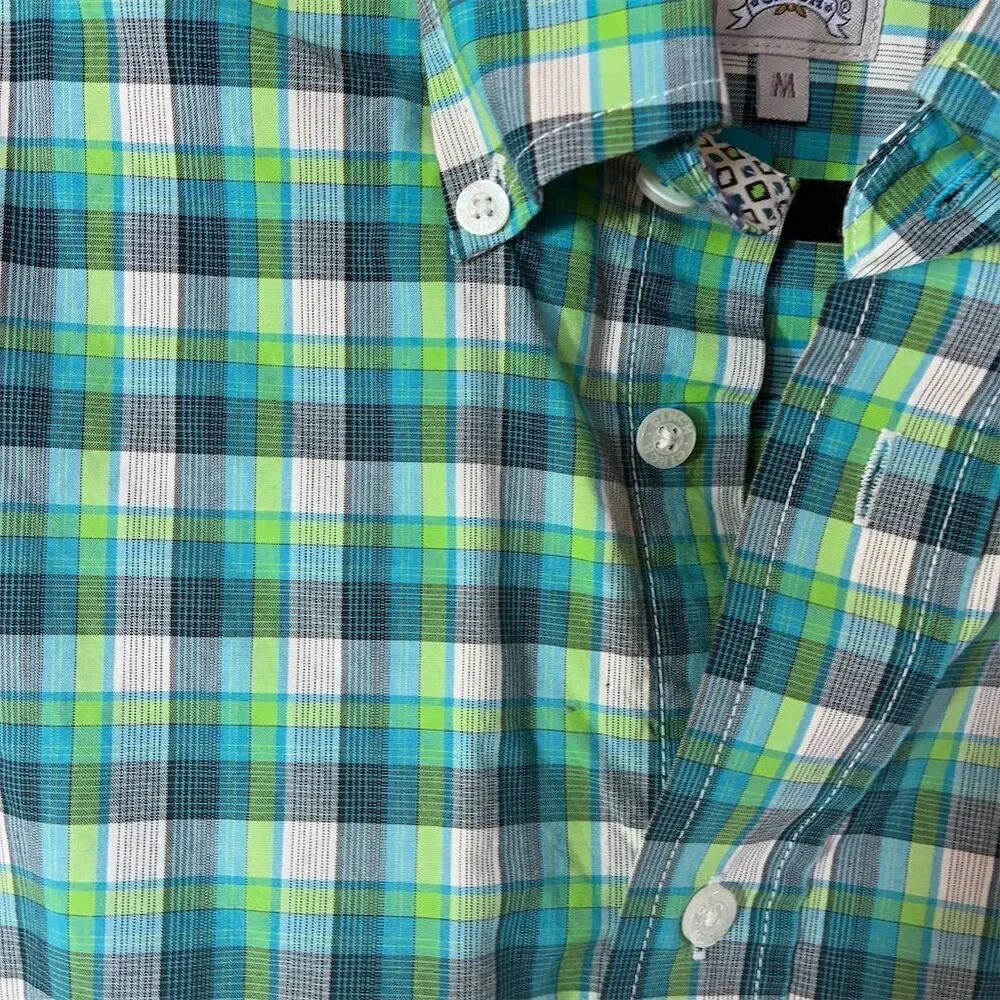 Lacoste Men's M Plaid Long Sleeve Button-Up Shirt Multicolor Casual